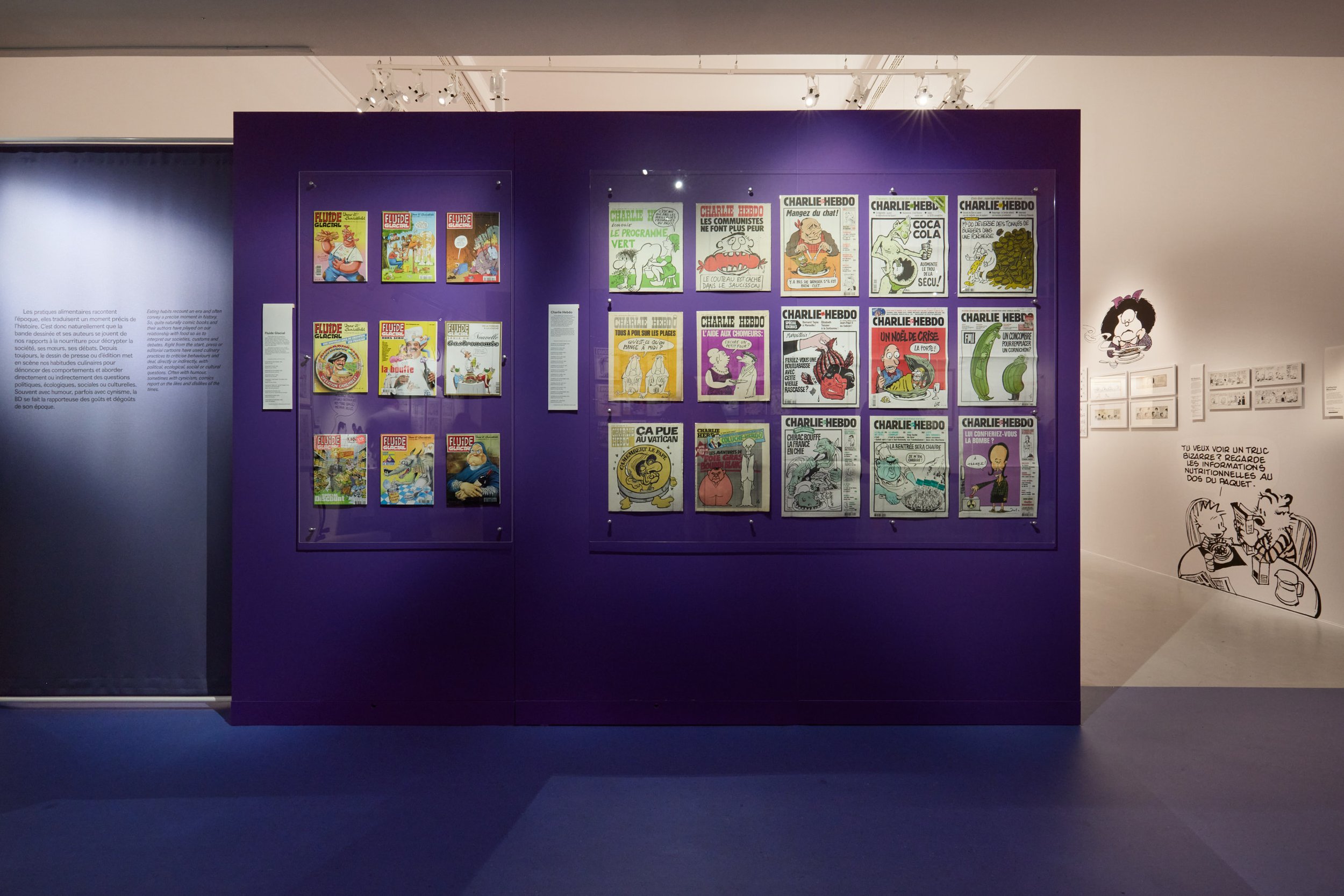 Exposition Croquez ! à la Cité internationale de la bande dessinée d'Angoulême, scénographie Soplo, photographie Benoît Drouet