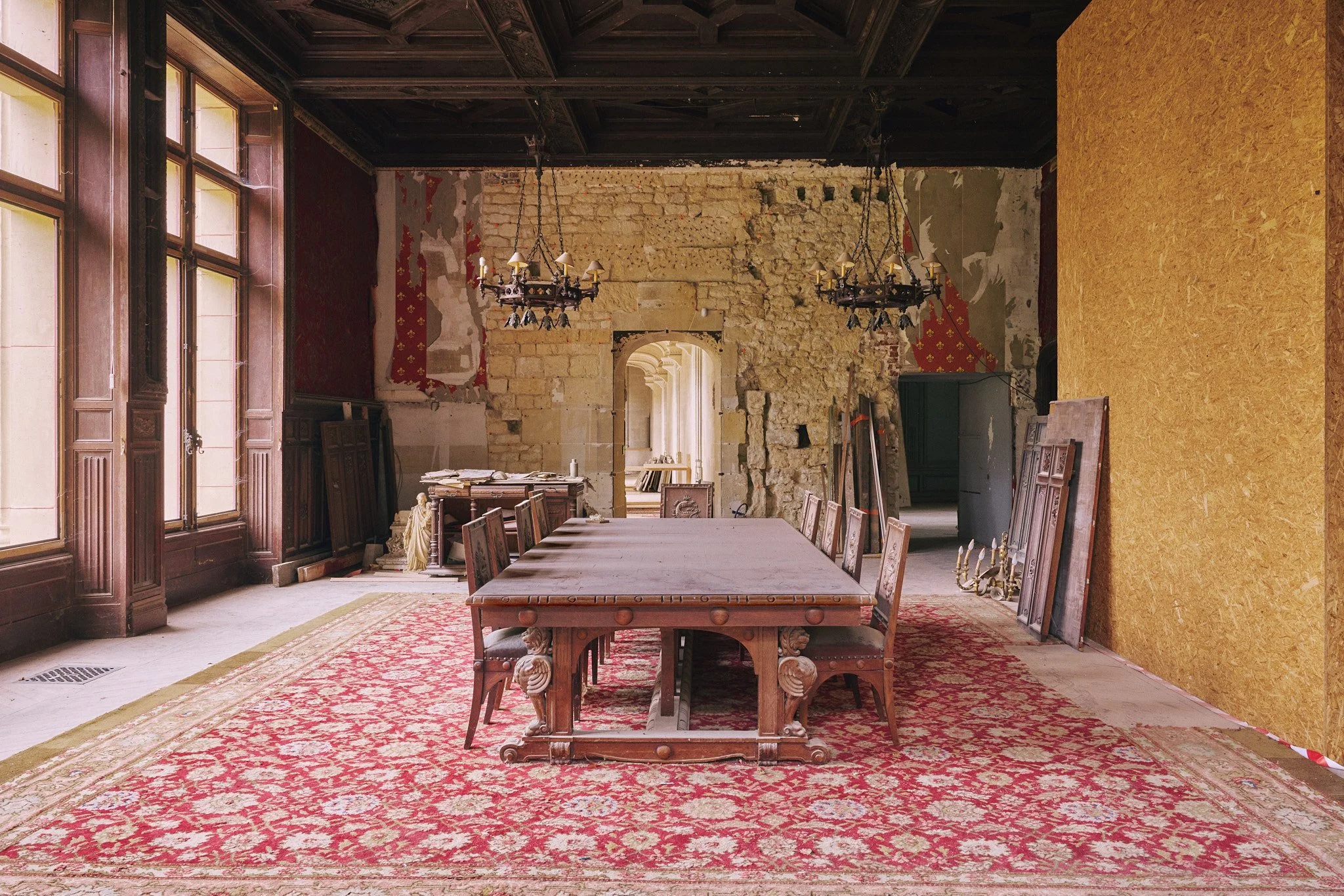 Chantier de restauration du Château de Vigny, Artene, photographie de chantier Benoît Drouet