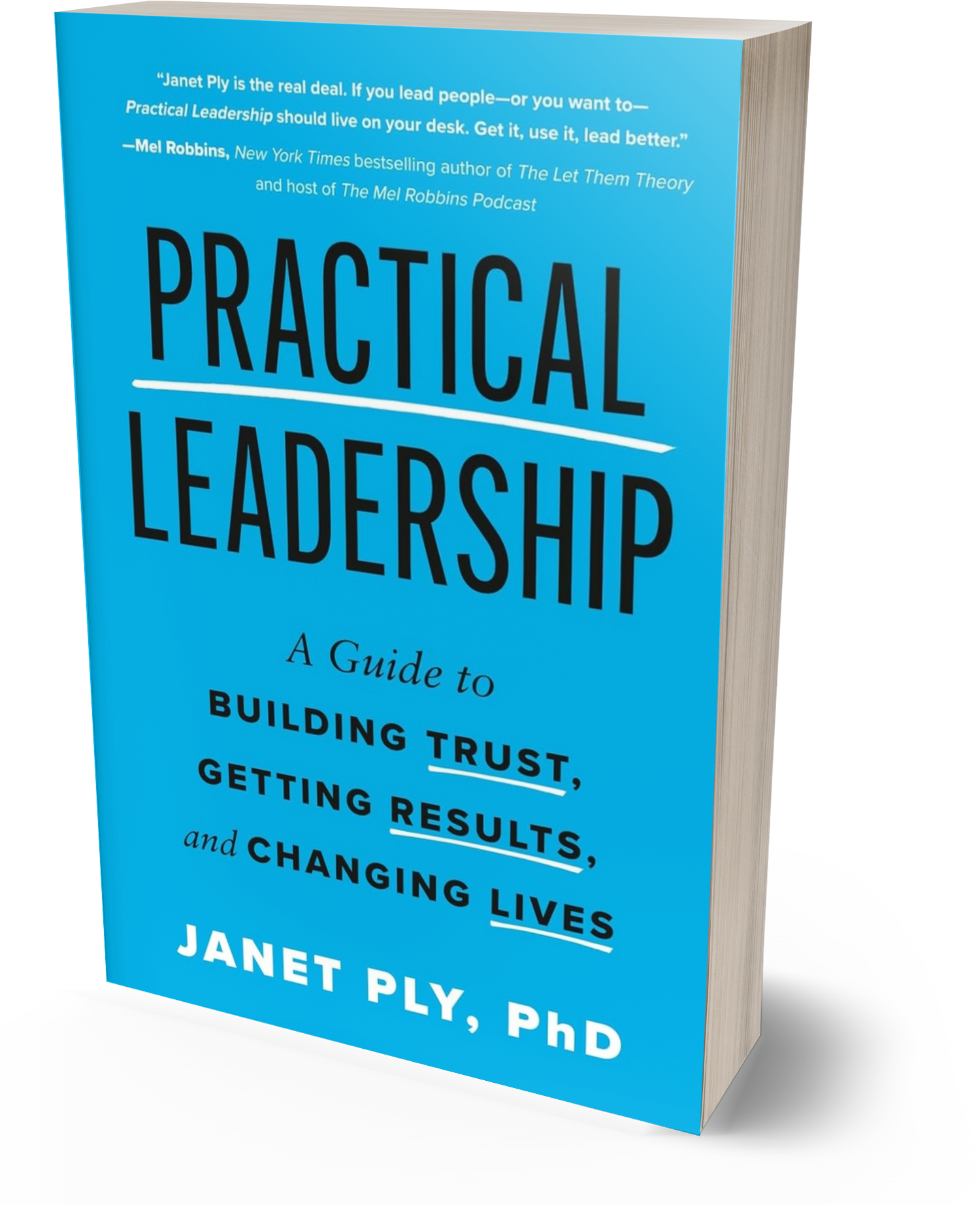Book titled 'Practical Leadership' by Janet Ply, with a blue cover and black and white text.