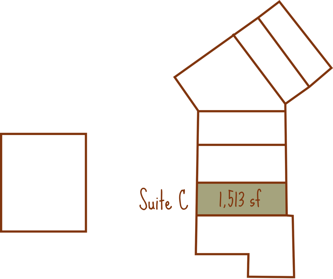 The commercial suite labeled 'Suite C' has 1,513 square feet.