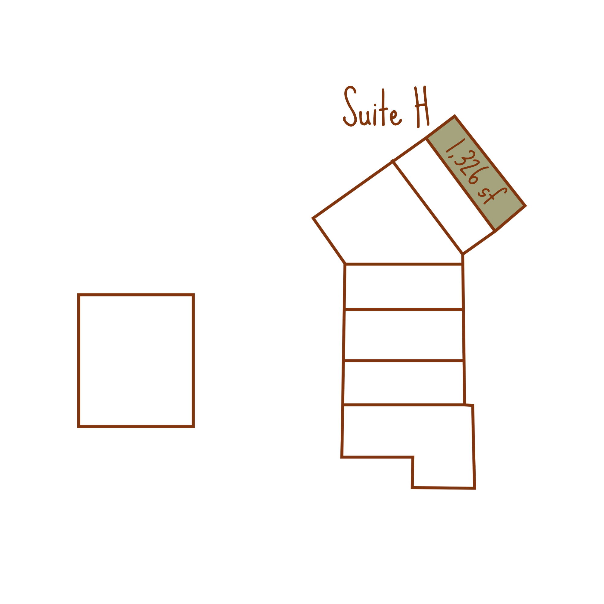 The commercial suite labeled 'Suite G' has 1,326 square feet.