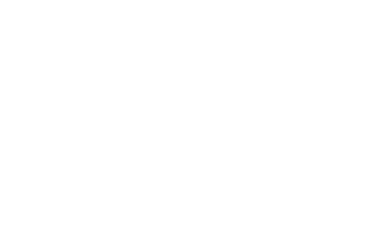 Een gestileerd witte lijntekening van een sprongende hert met geweien op een zwarte achtergrond.