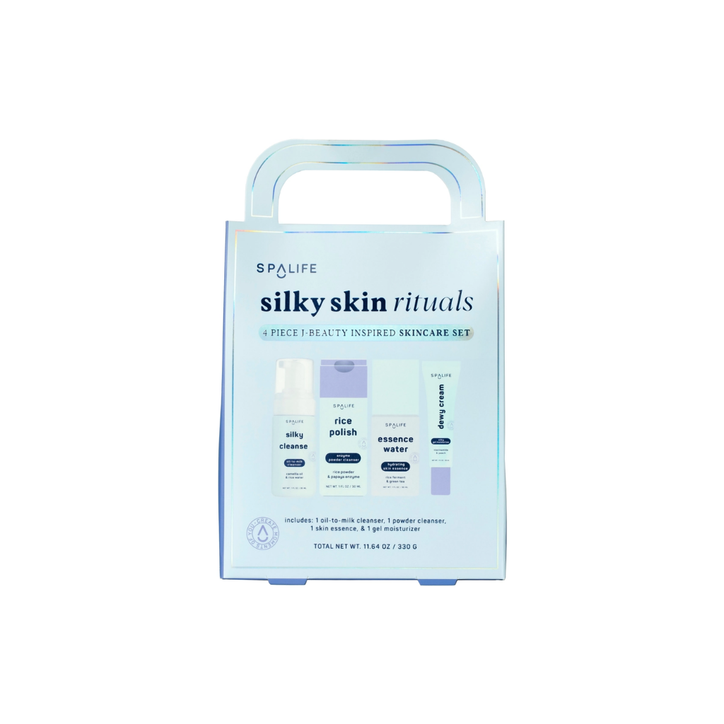 For smooth, hydrated skin with a soft, healthy finish.

This four-piece skincare set includes an oil-to-milk cleanser, enzyme powder polish, hydrating essence, and silky gel cream inspired by J-Beauty daily rituals. Designed to cleanse, prep, and moi