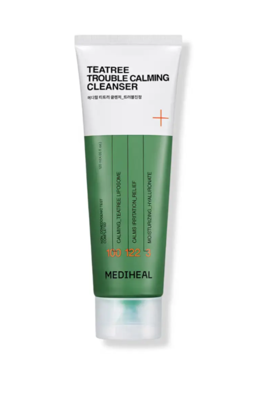 Mediheal's Teatree Trouble Calming Cleanser refreshes the complexion with a pore-purifying foam that visibly calms and clears troubled skin, providing pore-deep cleansing gentle enough for daily use. This cleanser targets blemish-prone and irritated 