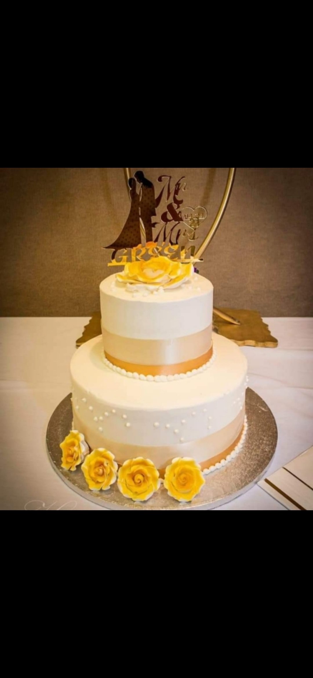 Golden Blossom Tiered Cake