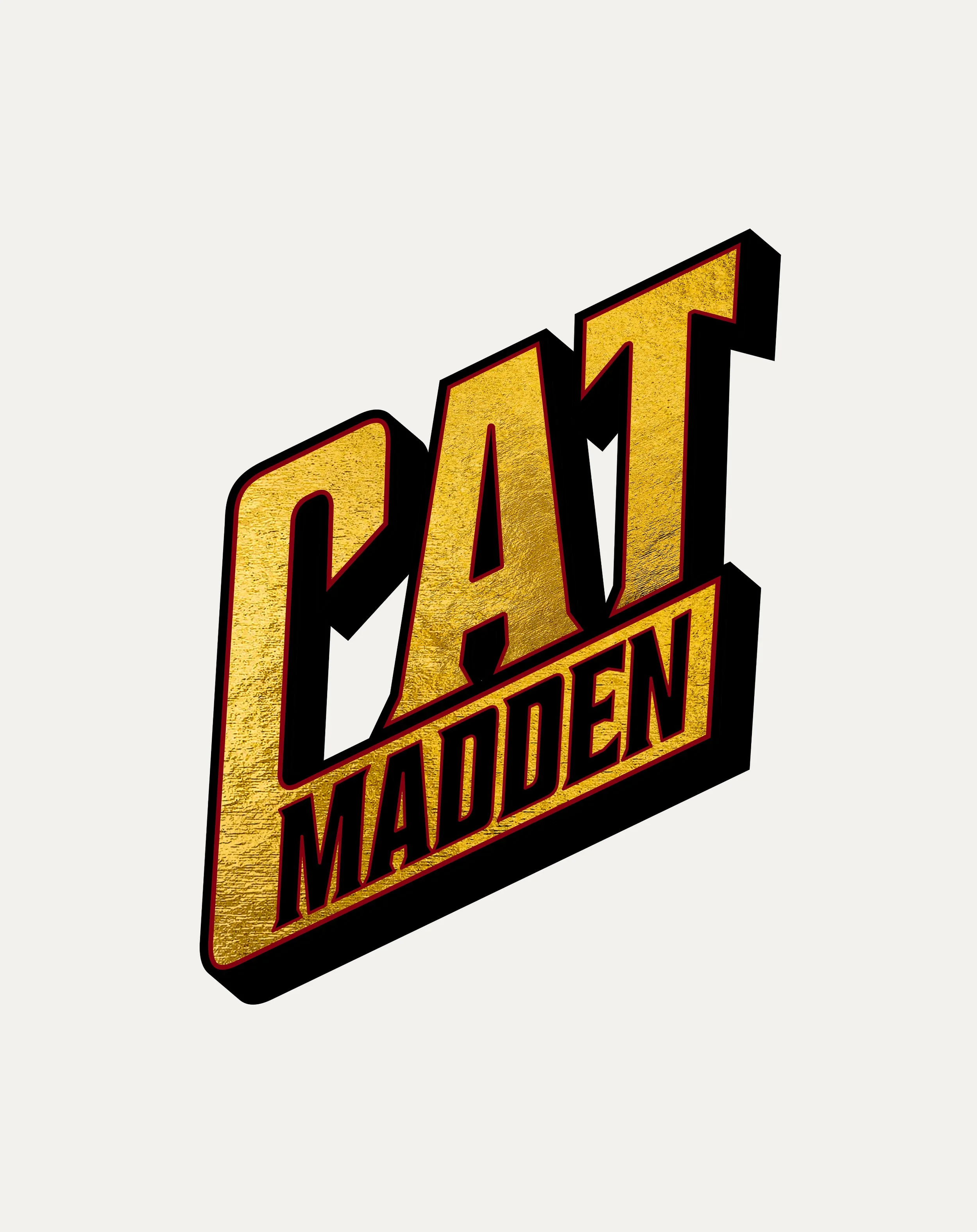 Cat Madden Logo with black outline and gold leaf overlay
