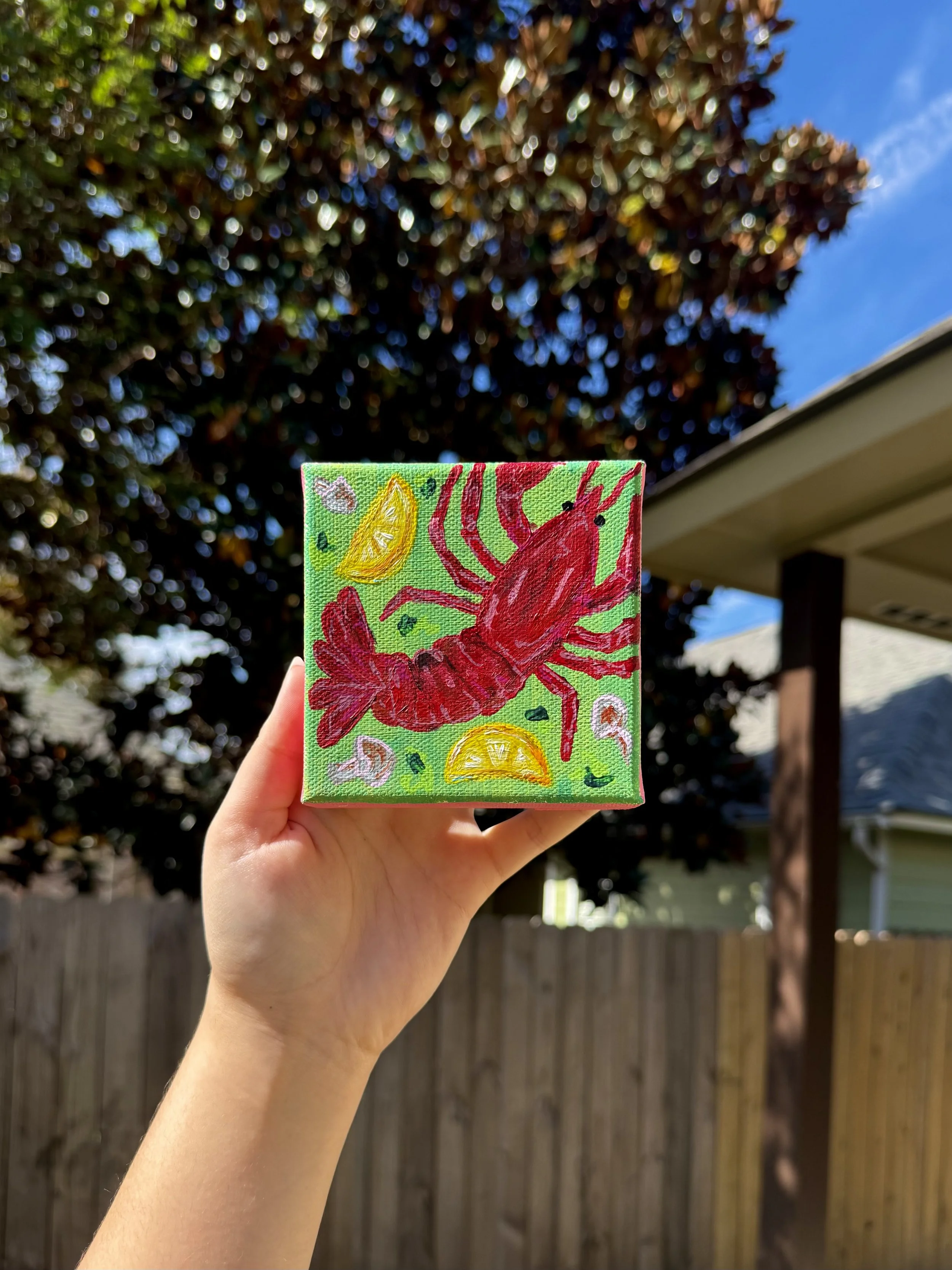 'Crawfish' - original canvas of mixed media painting