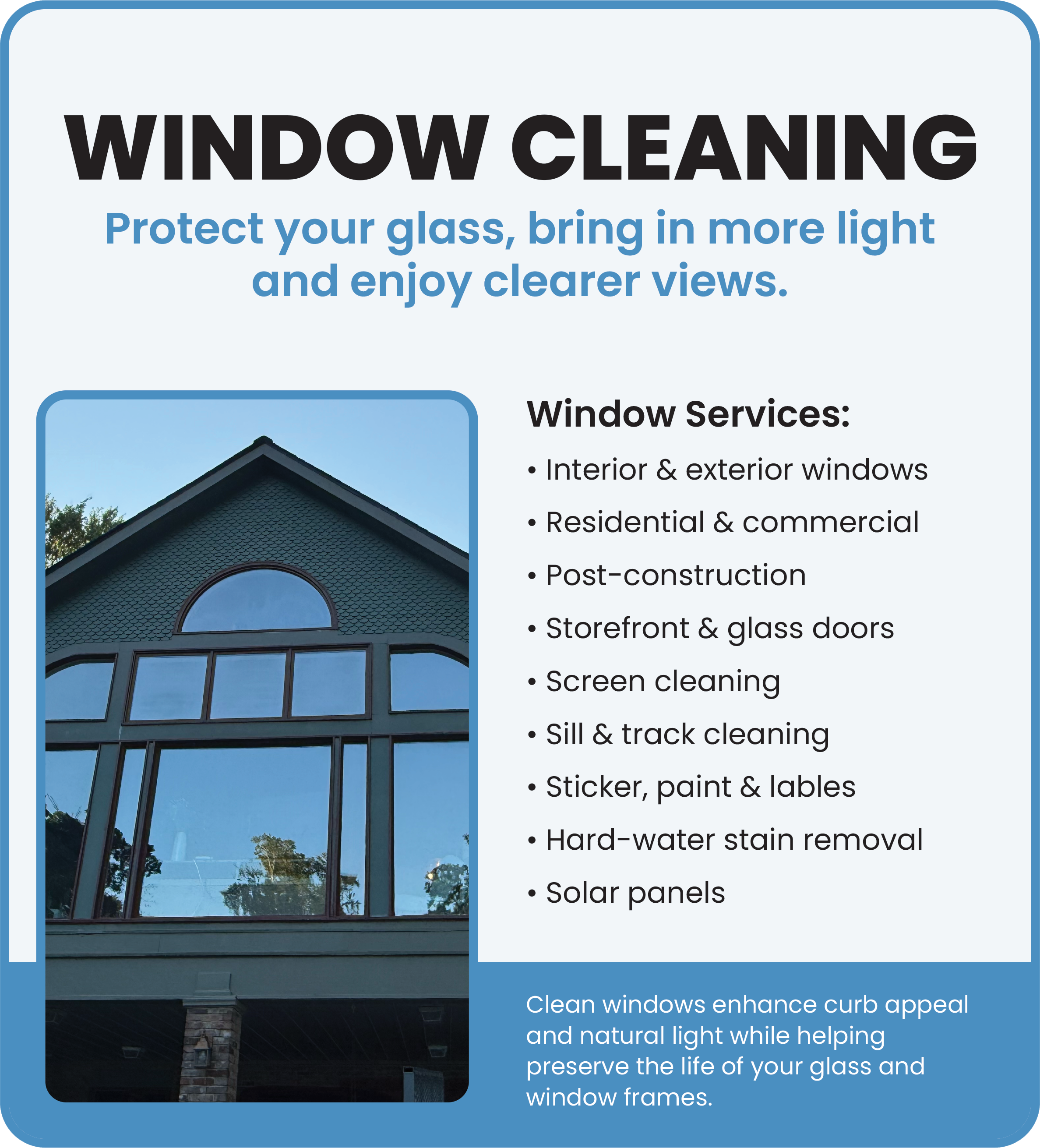 Professional residential and commercial window cleaning in Hendersonville, TN