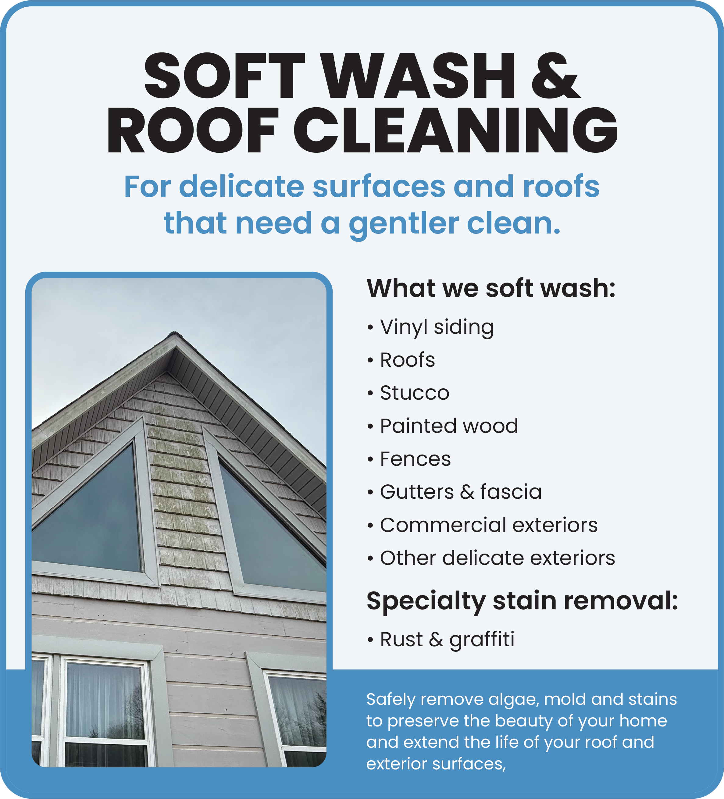House soft washing and roof cleaning in Hendersonville, TN