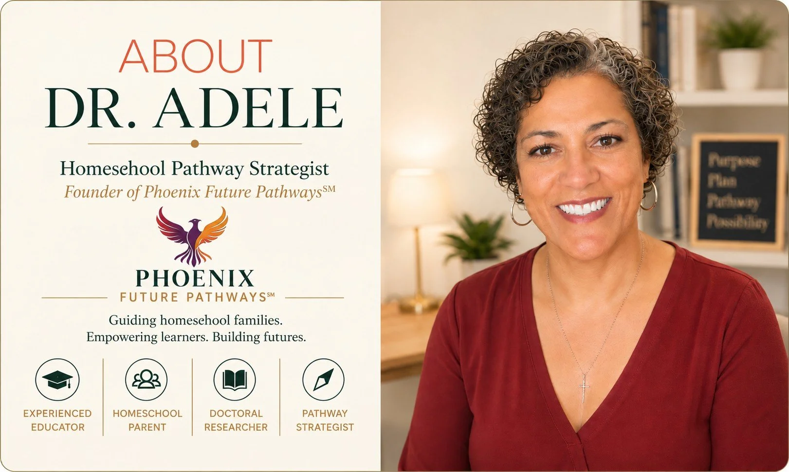 Dr. Adele, a homeschool pathway strategist.