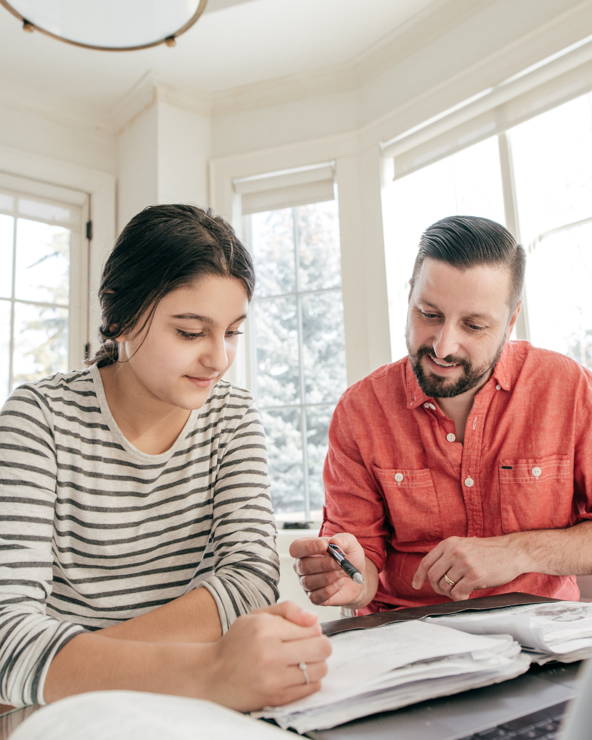 Homeschooling parent and teen working on college readiness. | Dr. Adele Malavé | Homeschool Educational Strategist