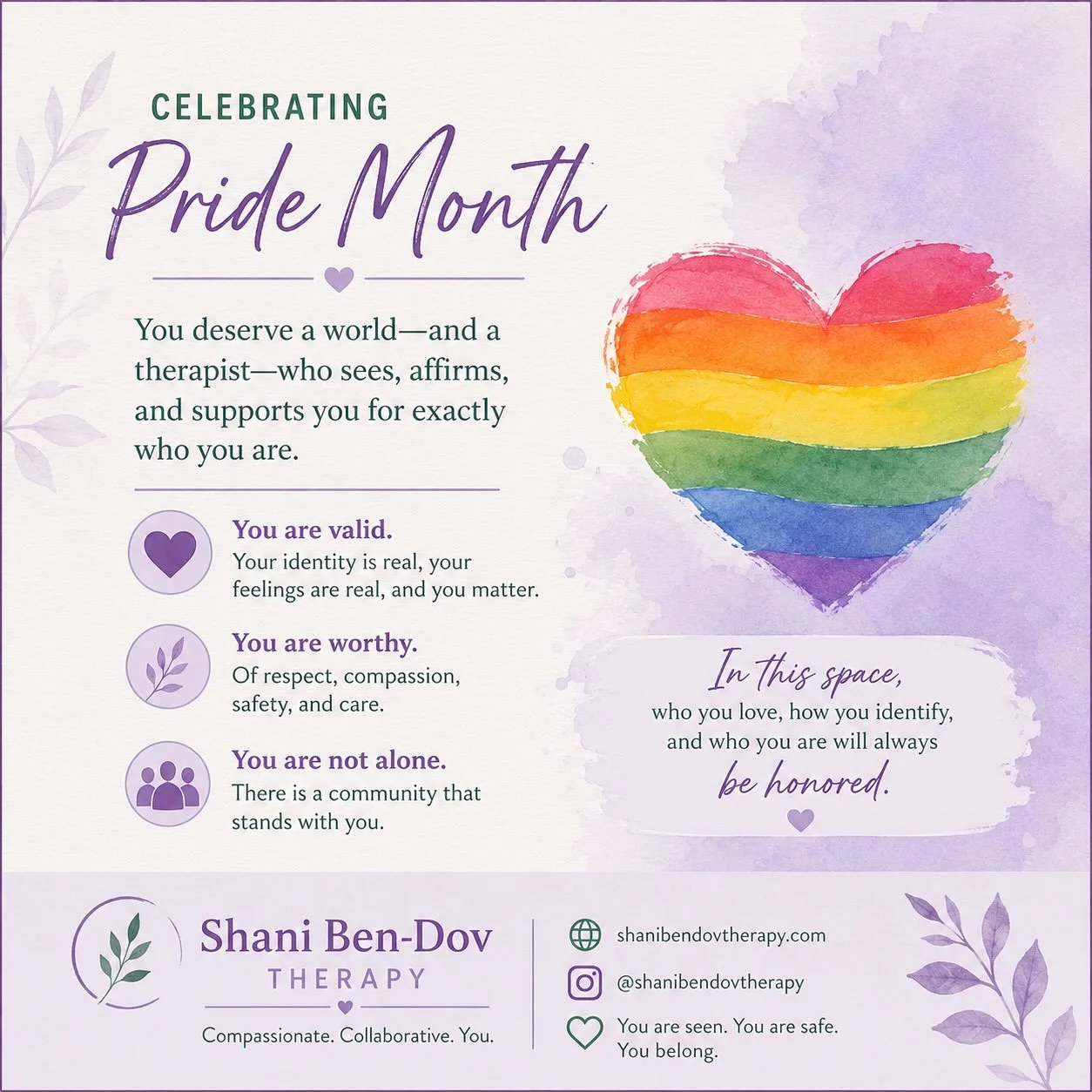 As Pride Month comes to a close, I wanted to take a moment to recognize and celebrate the LGBTQ+ community. 🏳️&zwj;🌈💜

Whether you&rsquo;re proudly living as your authentic self, still discovering who you are, or simply looking for a space where y