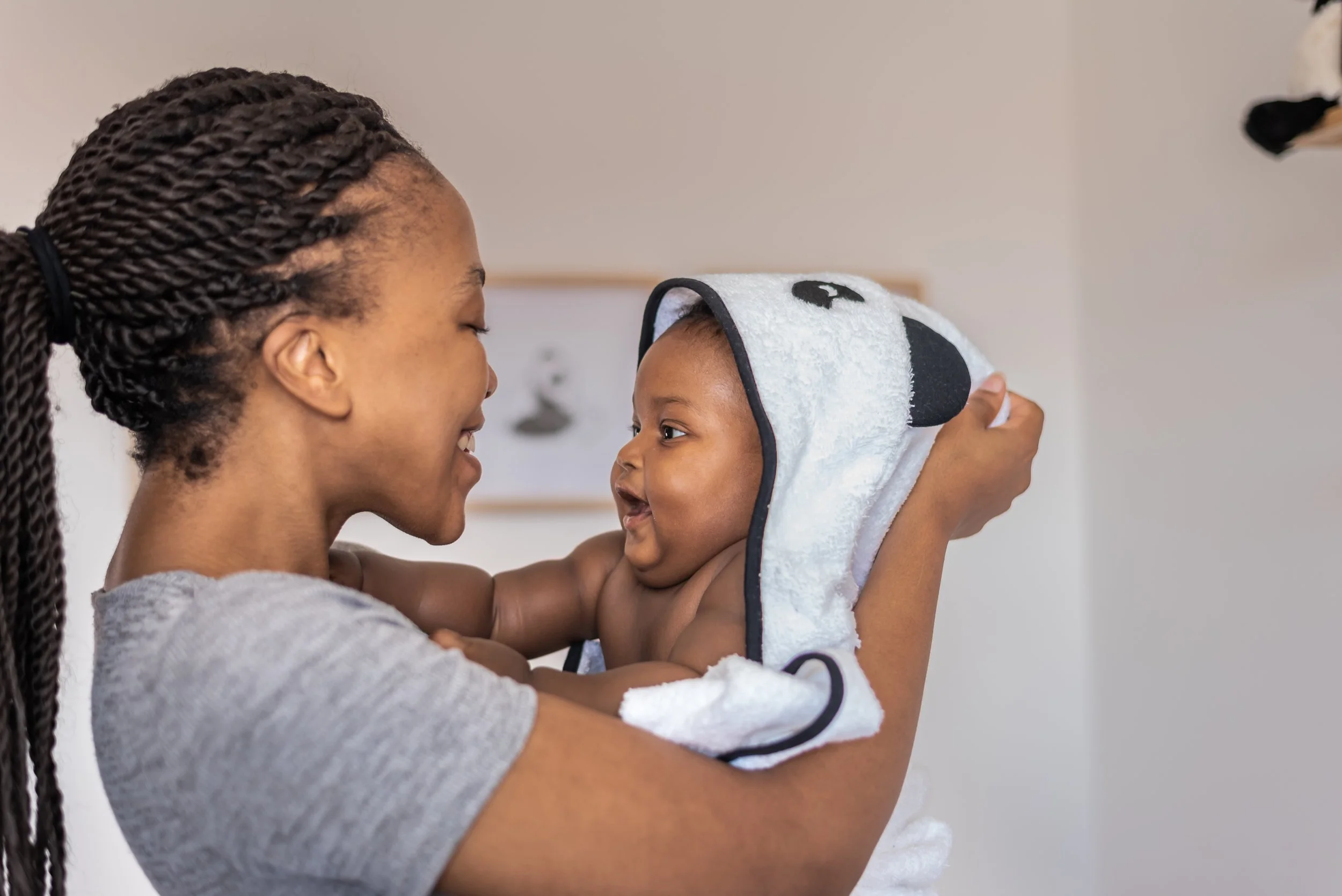panda baby hooded towel design