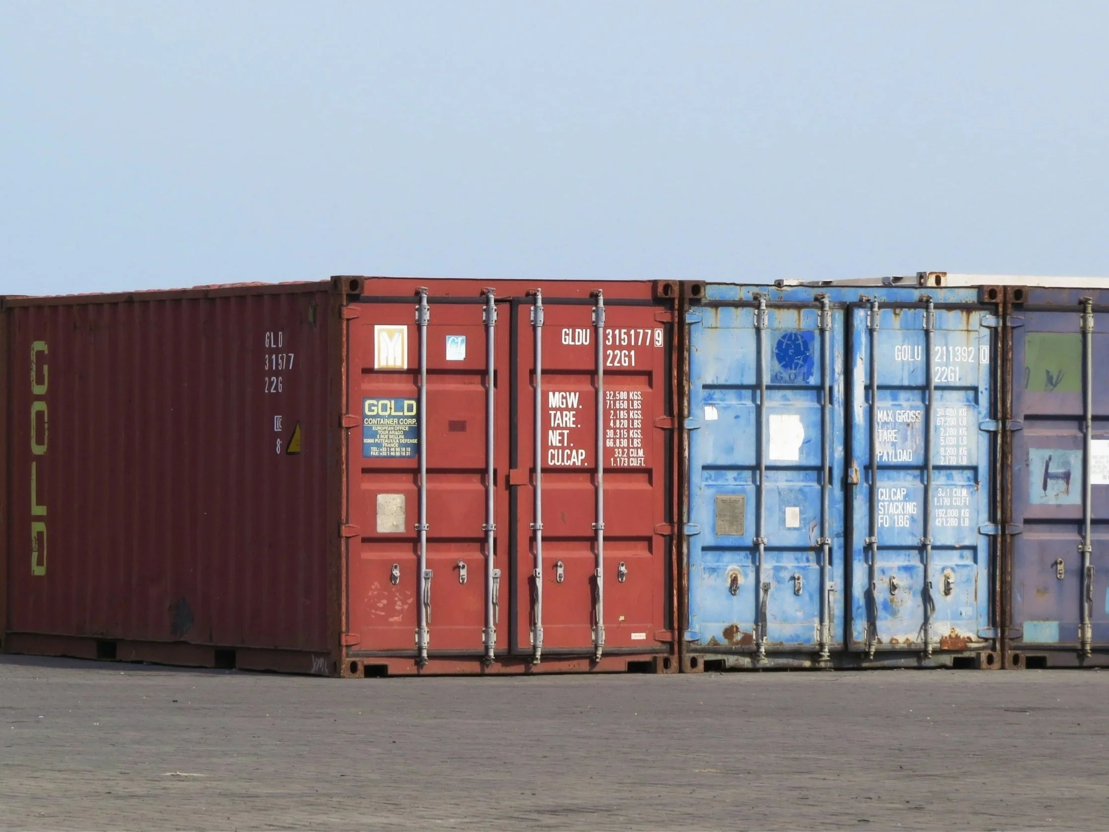 Shipping containers on a jobsite.