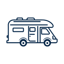 Outline of a camper van or motorhome