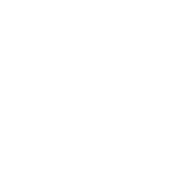 Outline of a camper van in white on a black background.