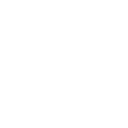 Outline drawing of a school building with a clock, flag, and symmetrical windows