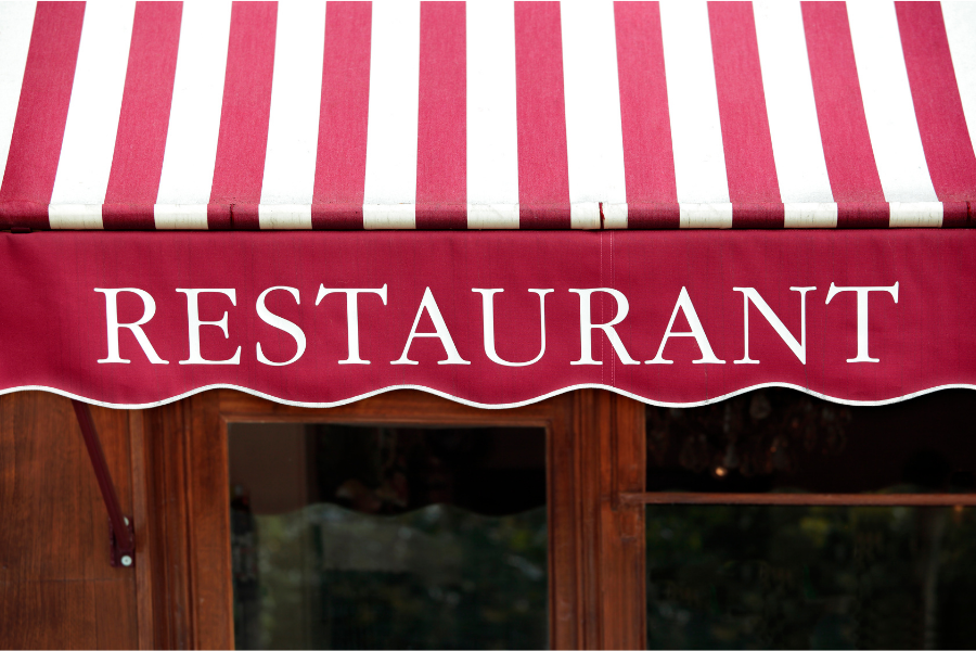 Restaurant storefront representing food and beverage businesses served by Choice Label.
