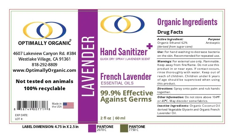 Custom hand sanitizer product label with ingredients, drug facts, directions, and warnings.