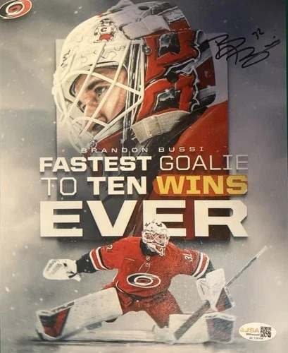 Brandon Bussi Carolina Hurricane's Signed 8x10 Photo with JSA Cert!