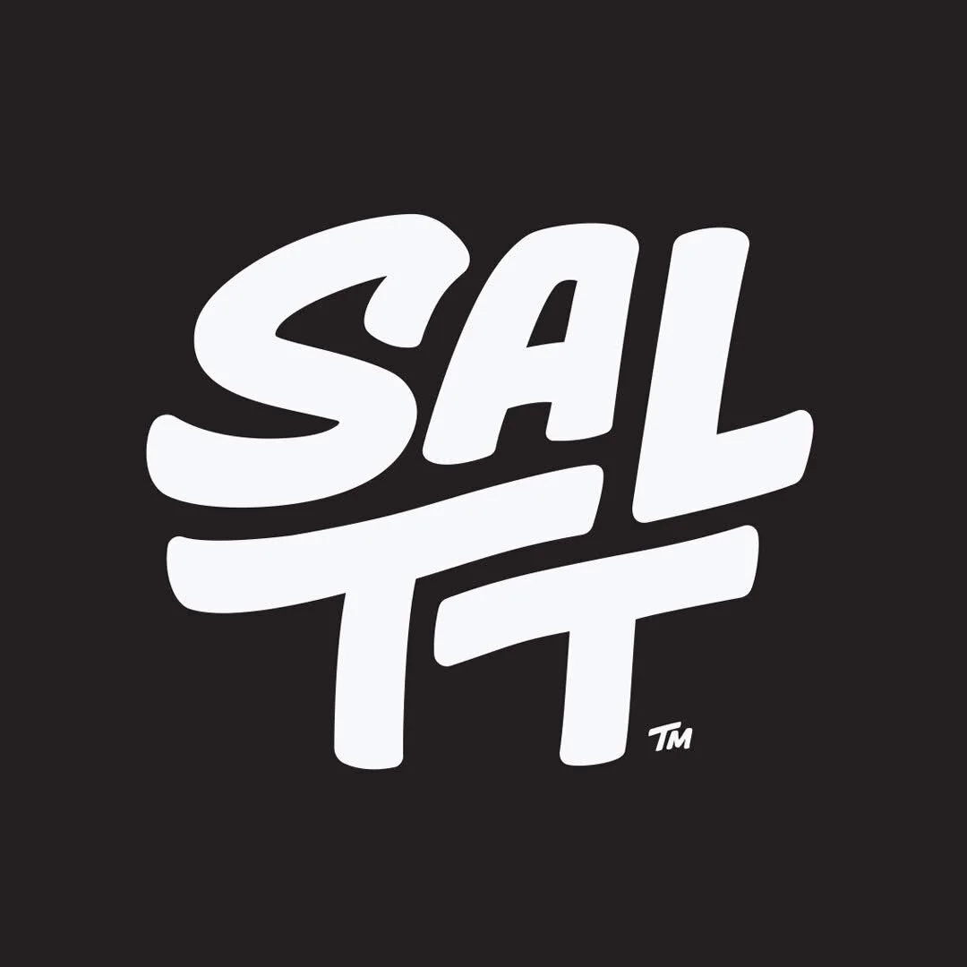 Salty logo in white text on black background