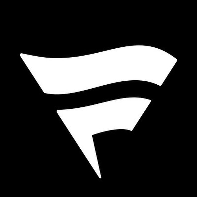 Fanatics Logo Silhouette of an ice cream cone with a large swirl on top, in black and white.