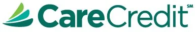 CareCredit logo with green and blue stylized leaf design