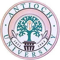 Antioch University logo featuring a tree, a flame, and the university's name and founding year.