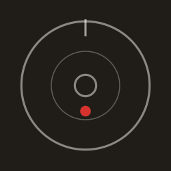 A stylized record playing on a turntable icon.