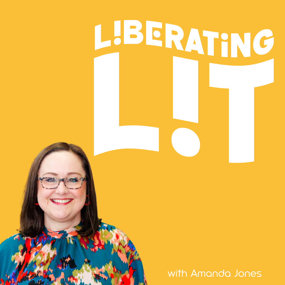 Image of Amanda Jones with the logo for Liberating Lit