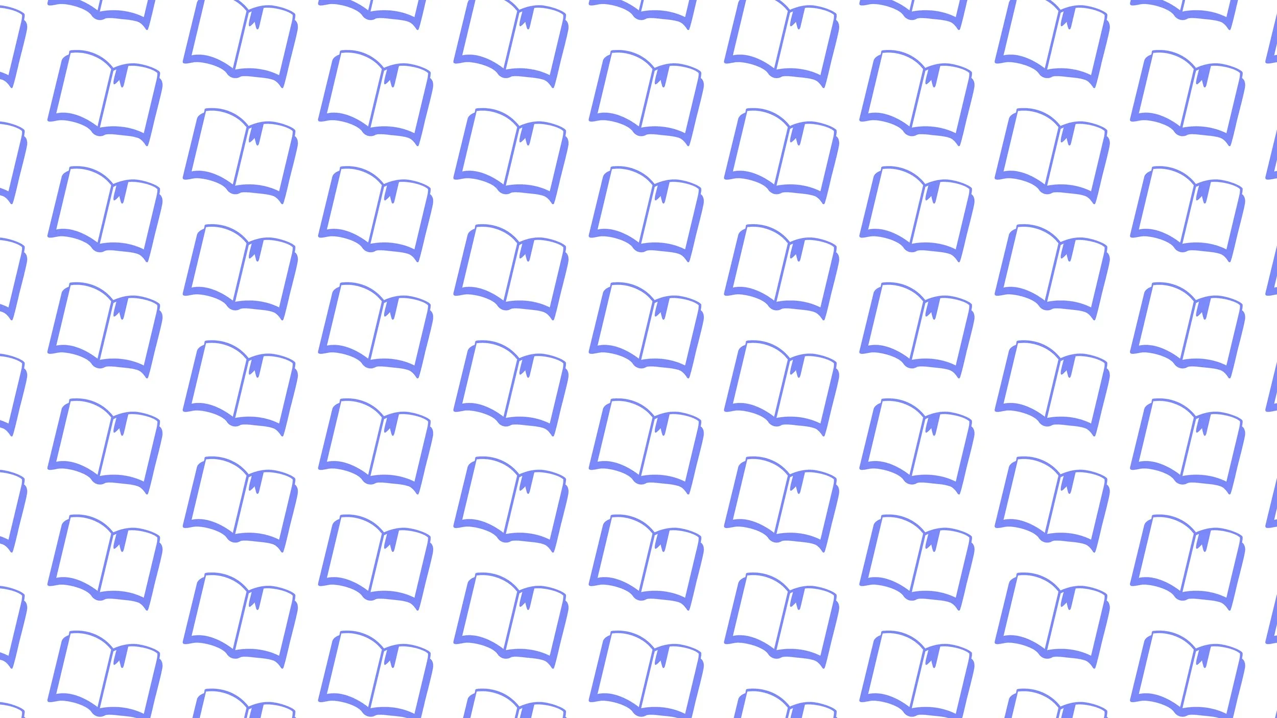 Image of several open books with a book mark on the right-hand page. The books are purple.