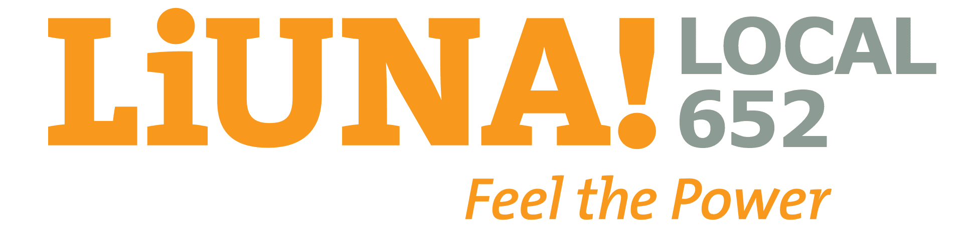 Logo for LUNA! LOCAL 652 with the tagline "Feel the Power" in orange and gray text