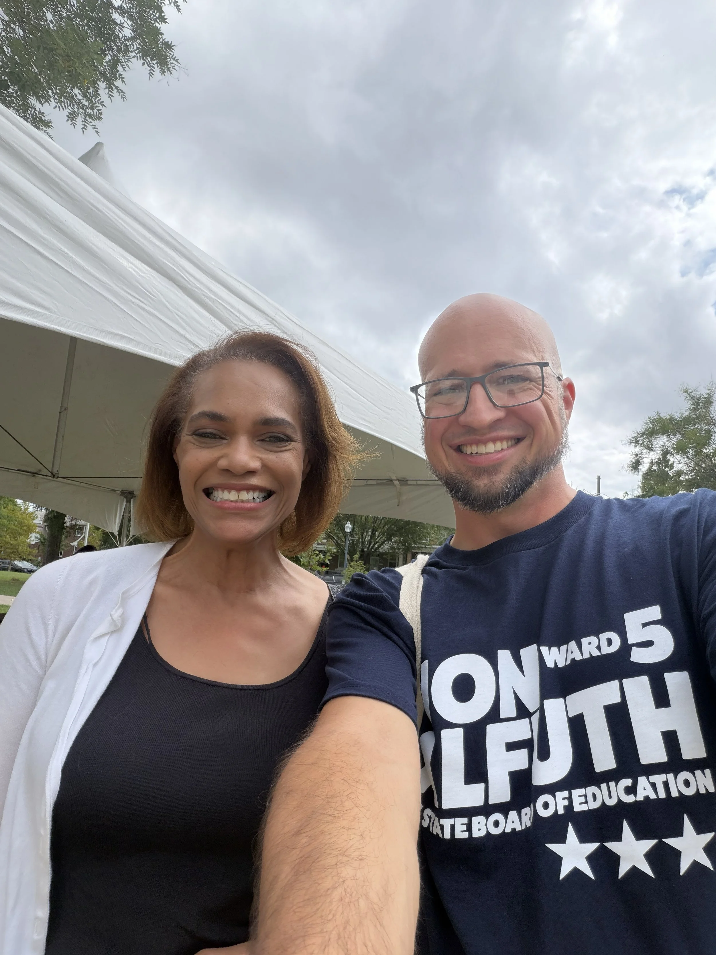 Jon meeting neighbors at Trinidad day