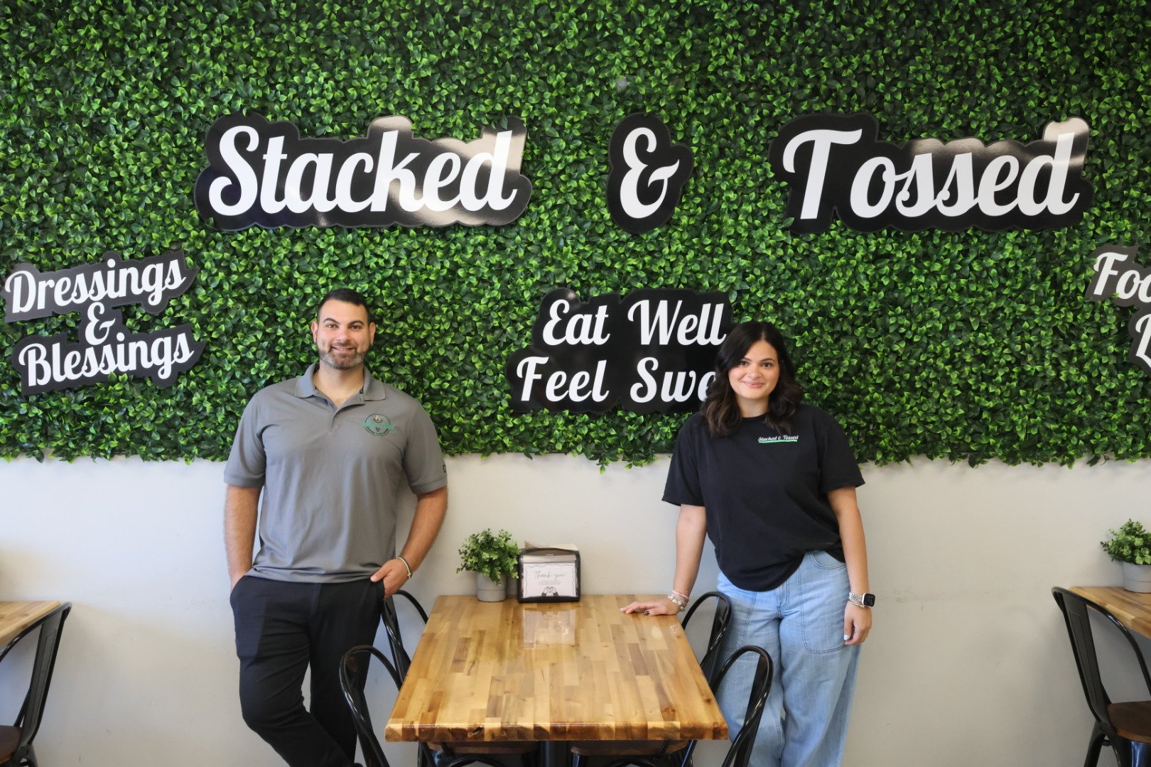 Owners of Stacked & Tossed, a locally owned sandwich and salad restaurant serving Shreveport, Bossier City and Haughton, Louisiana.