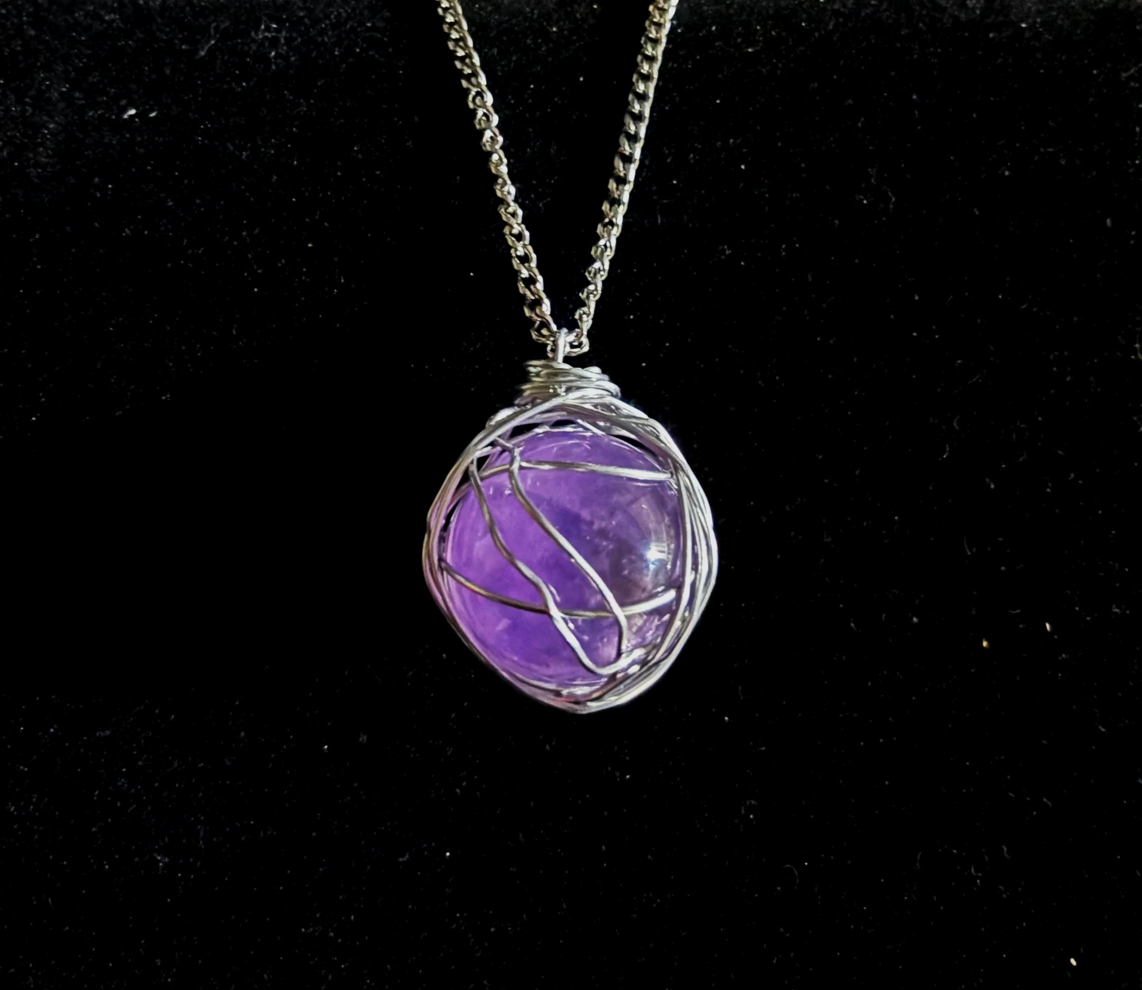 Crystal Ball Amethyst Chain