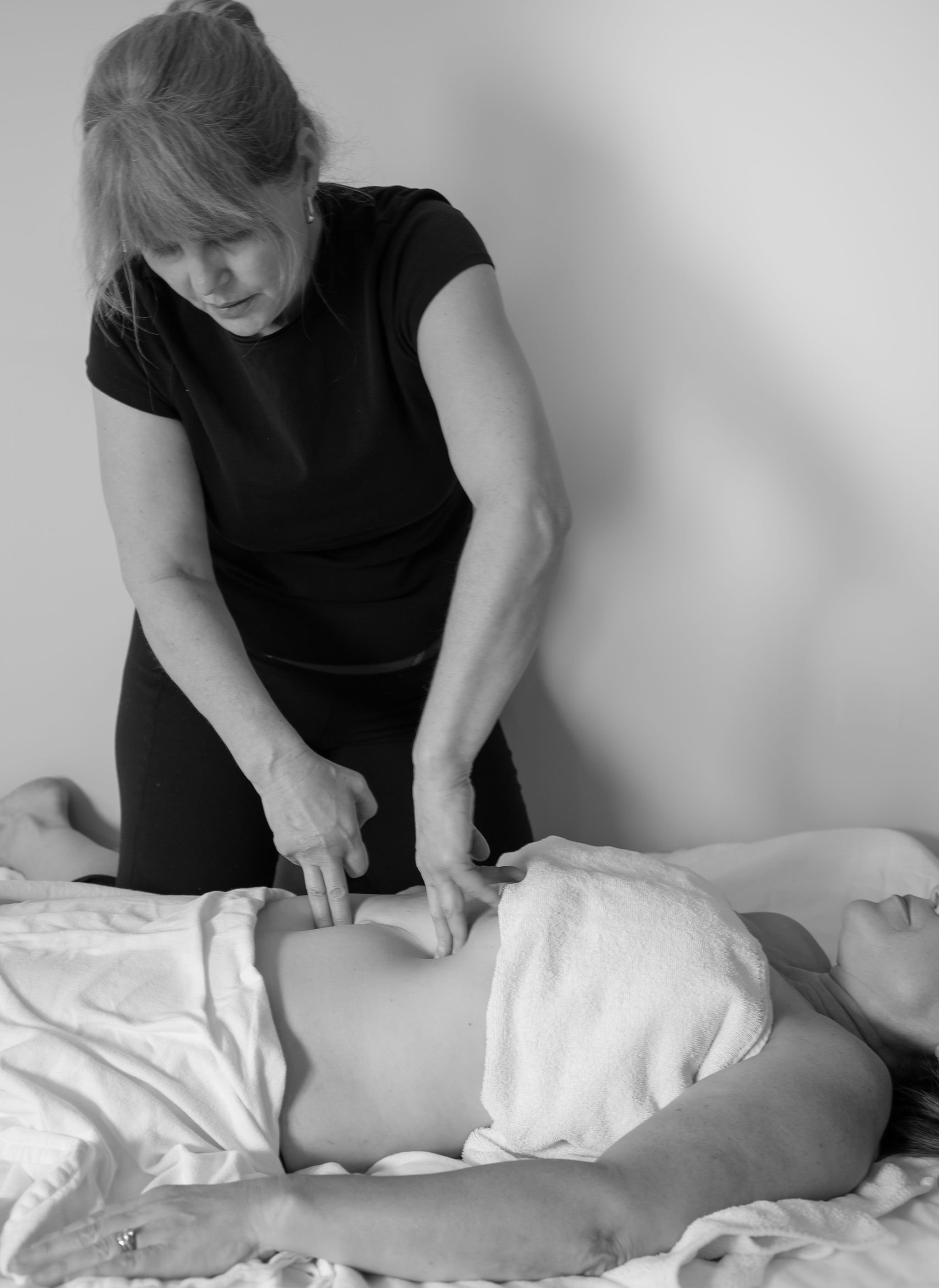 Penticton massage.  working on the belly