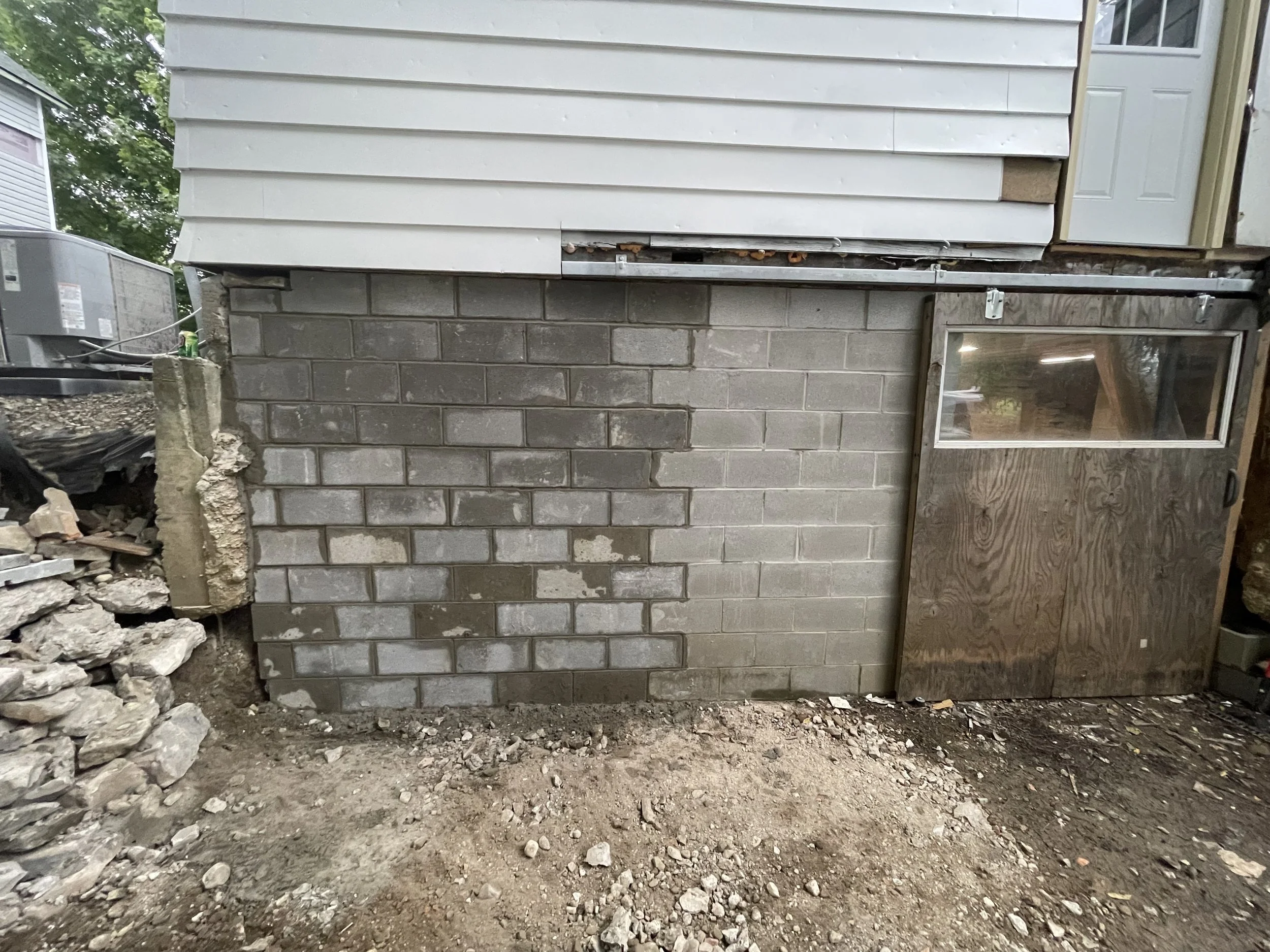foundation wall rebuilt