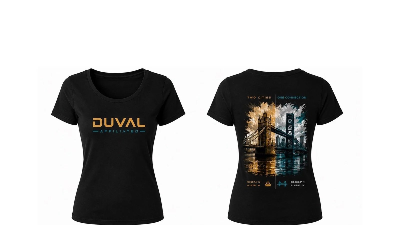 LondonMainStreet Bridge Connect Womens Tee Black