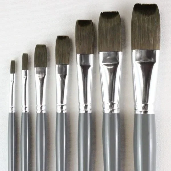 SERIES 6400F - Mightlon Long Handle Oil & Acrylic - Flat