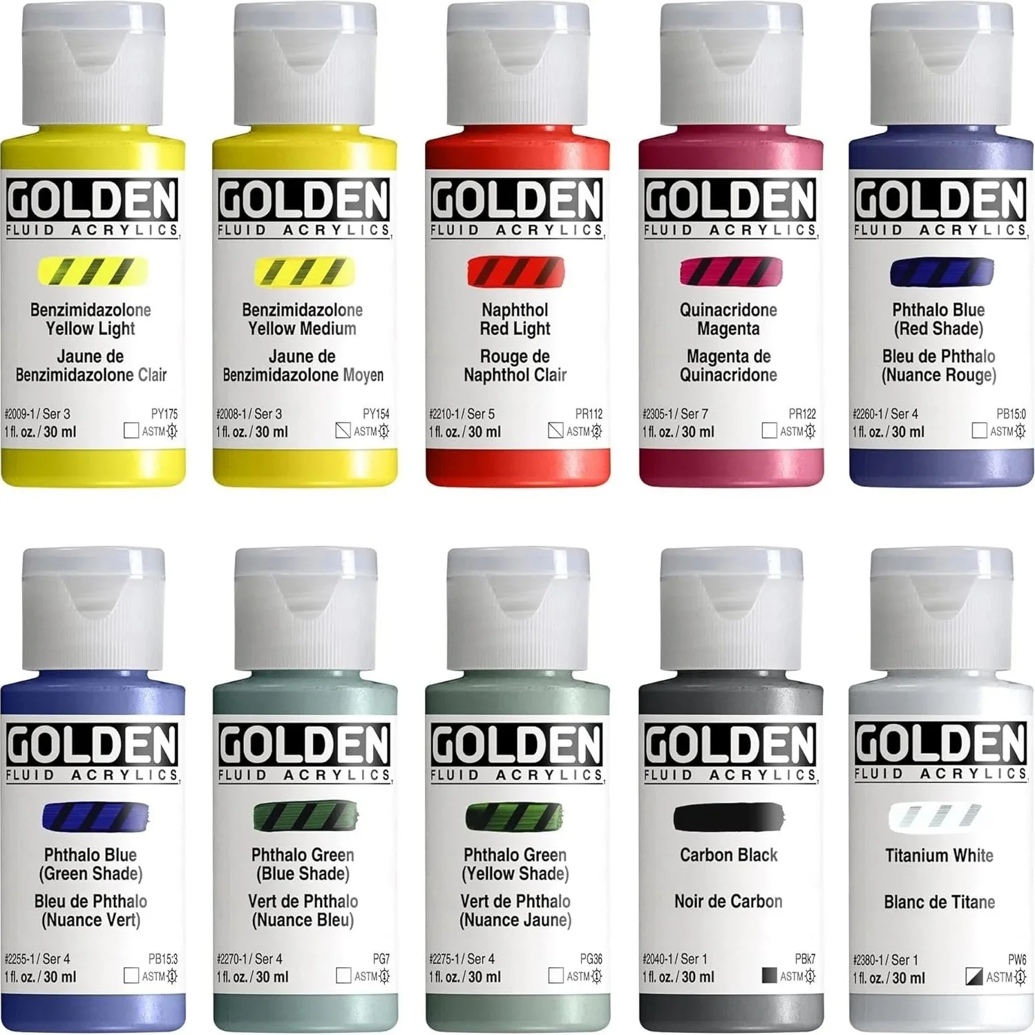 Golden Fluid Acrylics - 1 fl. oz - Full Range