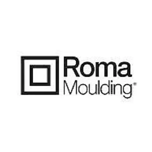 Roma Moulding logo featuring a black square with inner outline and the company name to the right.