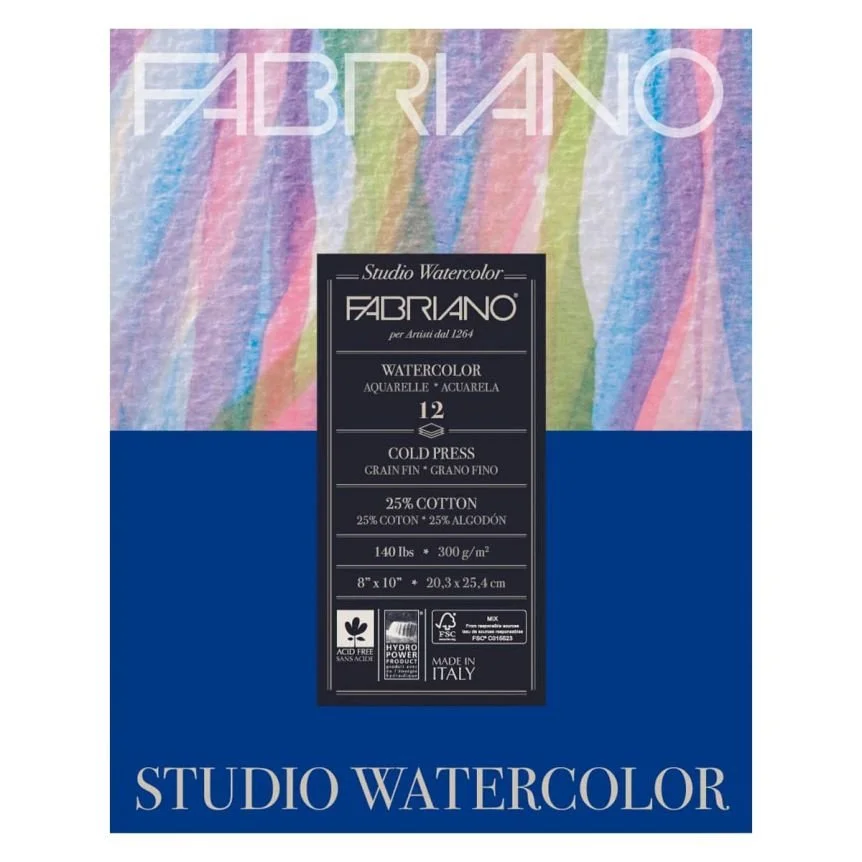 Fabriano Watercolour Pad - Large Variety in Sizes & Medium