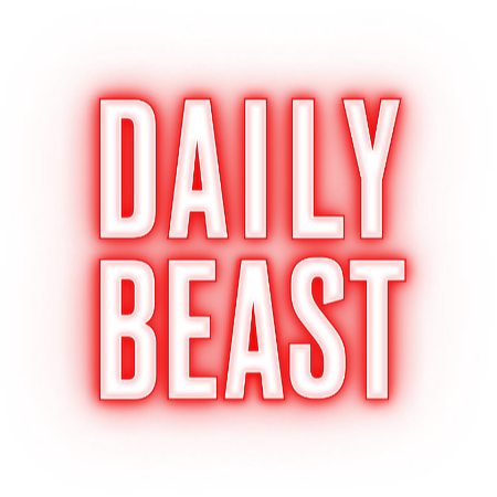 Bold red and white text reading "DAILY BEAST" on a white background.