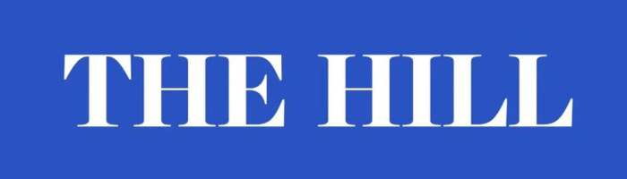 Blue background with white text reading 'THE HILL'