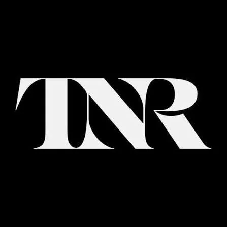 A stylized black and white logo with the letters TNR on a black background.