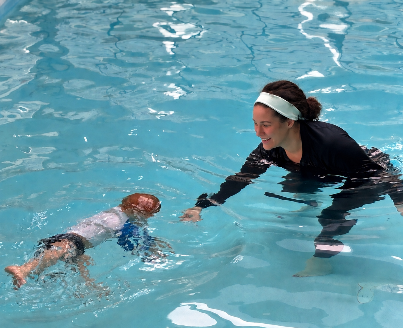 ISR survival swim instruction for a young child with Lowcountry Survival Swim in Bluffton and Hilton Head, SC.