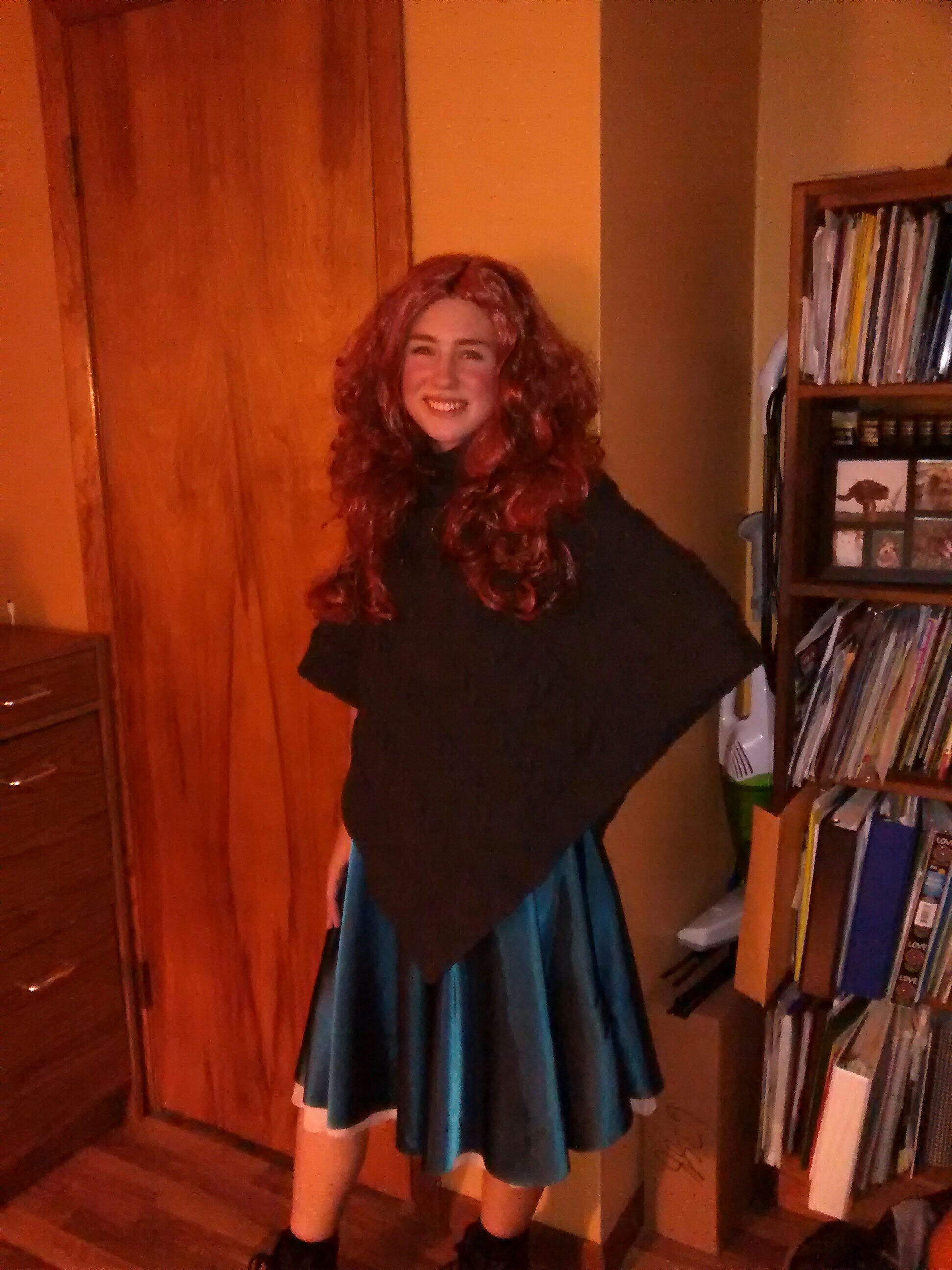 Handmade Merida Dress (from the Disney movie 'Brave') - Cloak and wig NOT made by me.