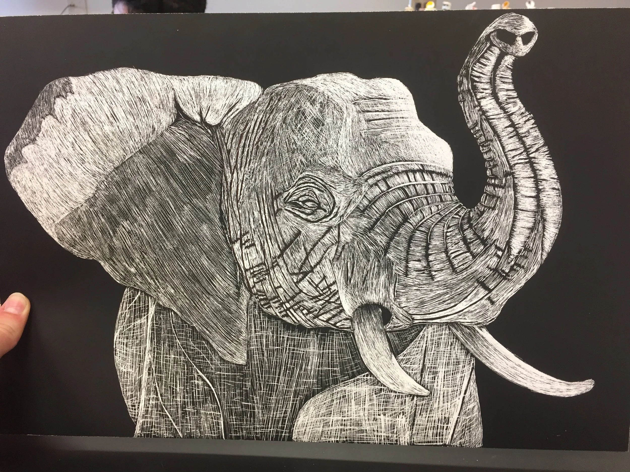 Elephant done on etchboard - done as a gift for a dear friend