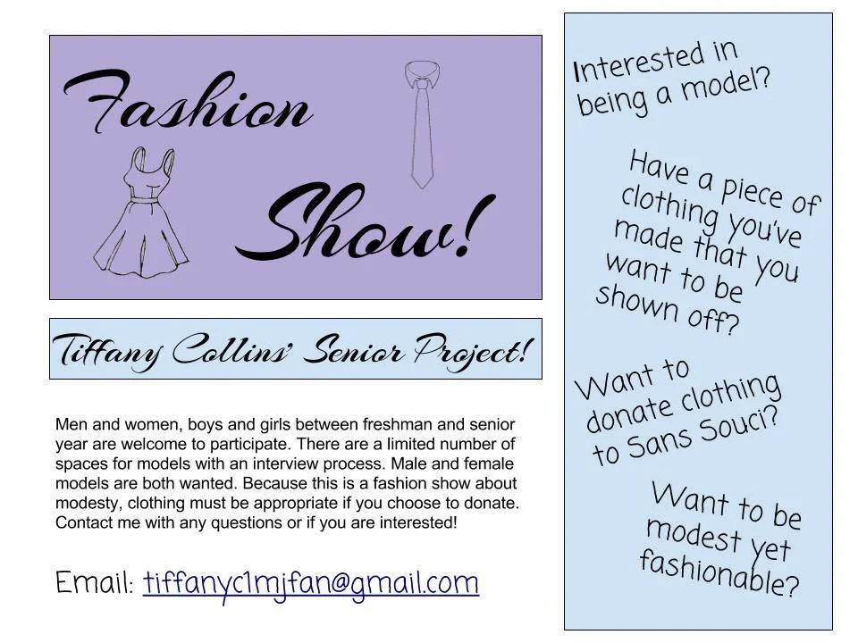 One of the earliest advertisements I had done with my fashion show.