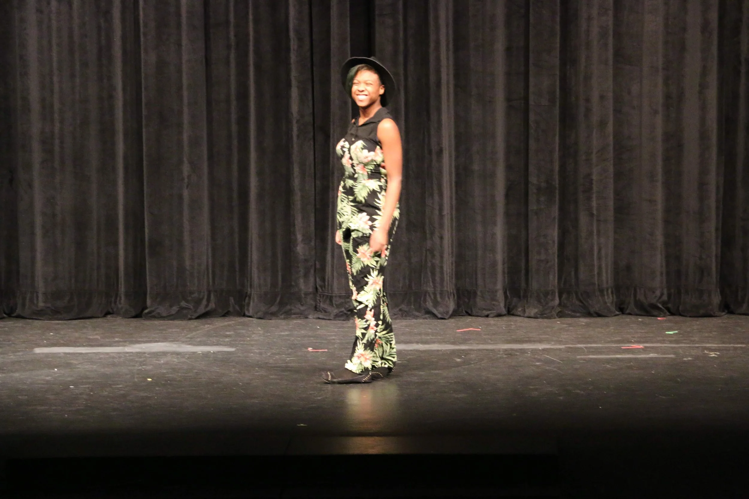 Bri wearing an outfit of mine (not made by me) demonstrating how to make it modest.